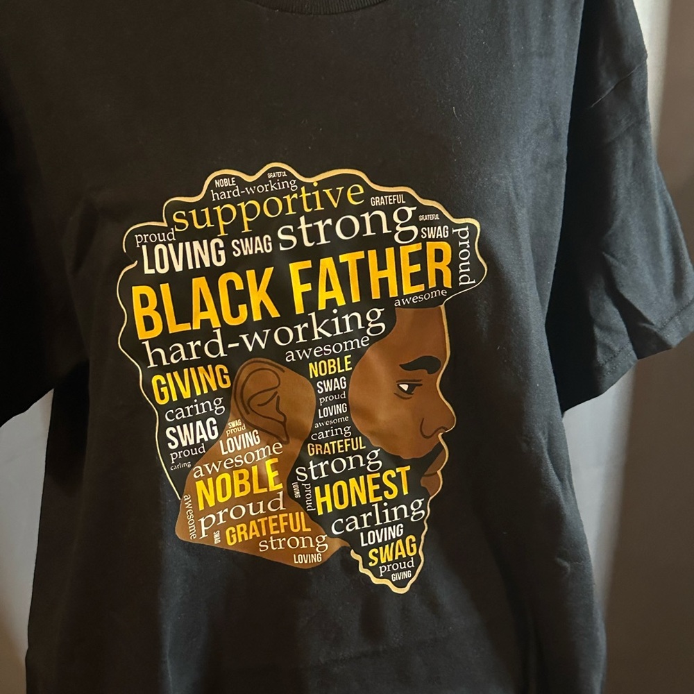 Hanes Black Graphic Tee - Black Father Design